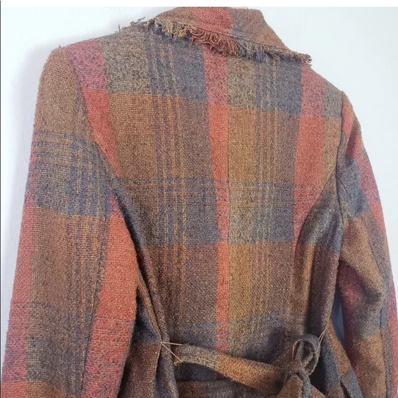 Anthropologie Plaid Blazer in Orange and Brown - Picture 11 of 13